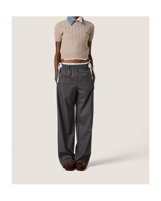 Miu Miu Natural Wool And Cashmere Knit Sweater