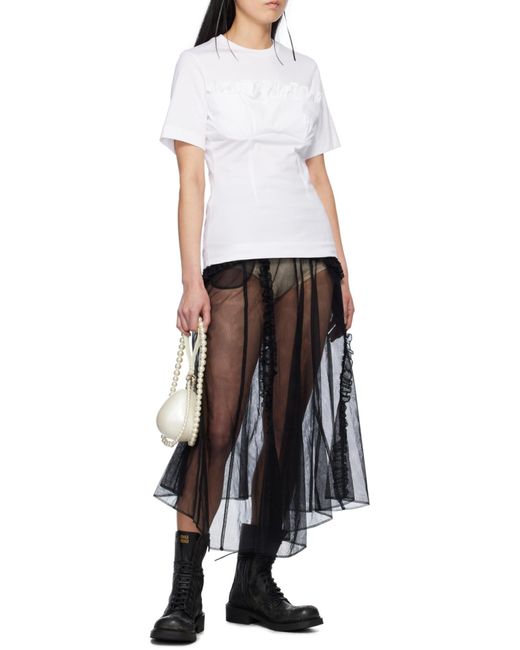 Simone Rocha White Balconette Bust Detail T-Shirt