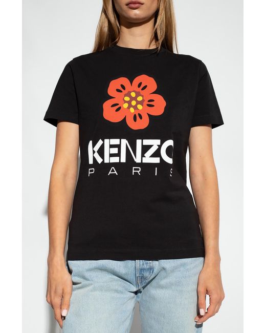 KENZO Black Logo Printed Crewneck T-Shirt