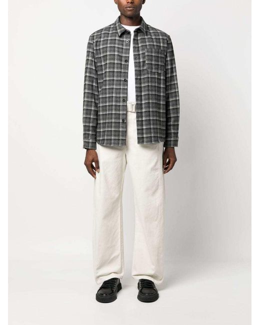 A.P.C. Gray Checked Wool-Blend Shirt for men