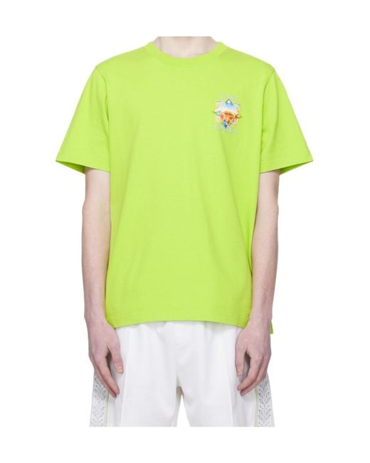 Casablanca Yellow Flower Court Crewneck T-Shirt for men
