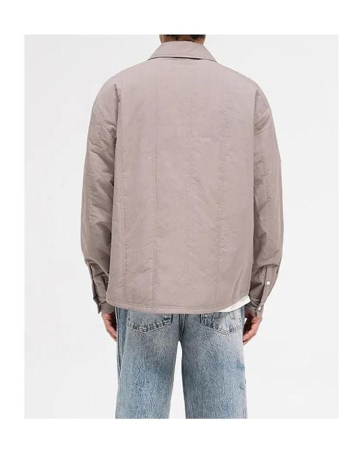 Represent Gray Quilted Overshirt for men