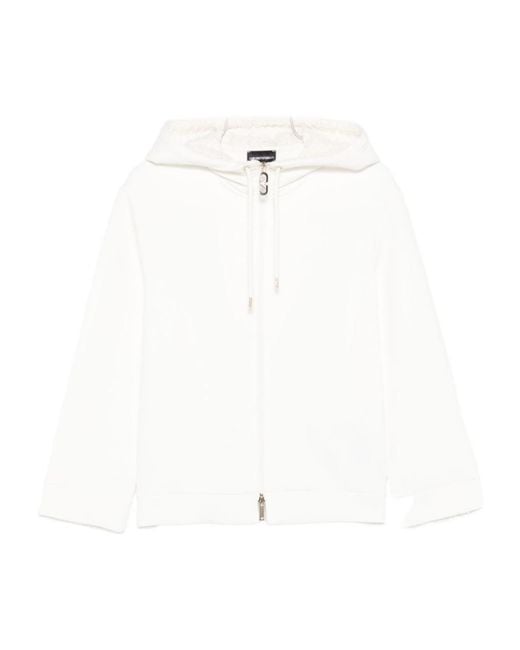 Emporio Armani White Cotton Blouson Jacket