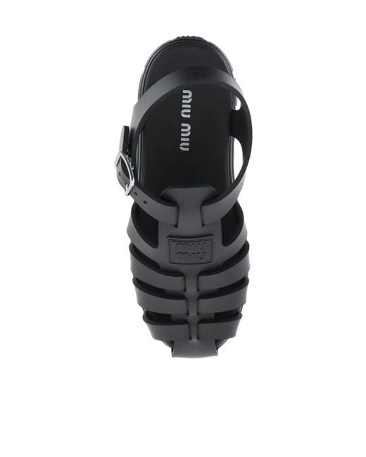 Miu Miu Black Thick-Soled Sandals