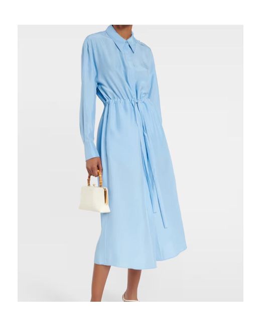 Dorothee Schumacher Blue Lapel Long-Sleeved Dress