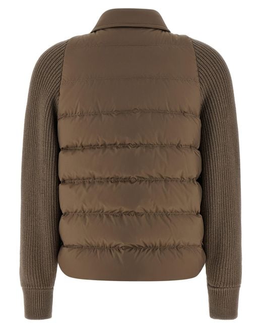 Brunello Cucinelli Brown Long-Sleeved Quilted Jacket