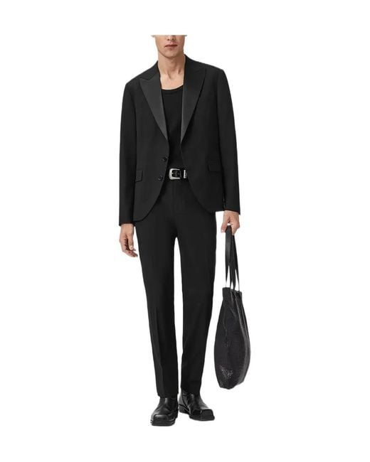 AllSaints Black Germain Single-Breasted Blazer for men