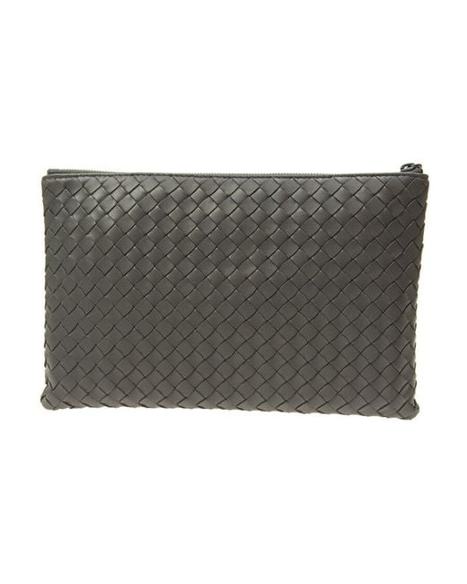 Bottega Veneta Gray Knitted Clutch