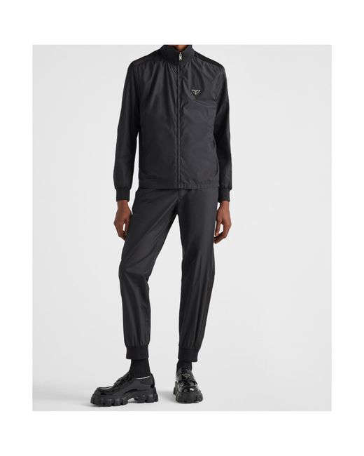 Prada Black Mid-Rise Straight-Leg Track Pants for men