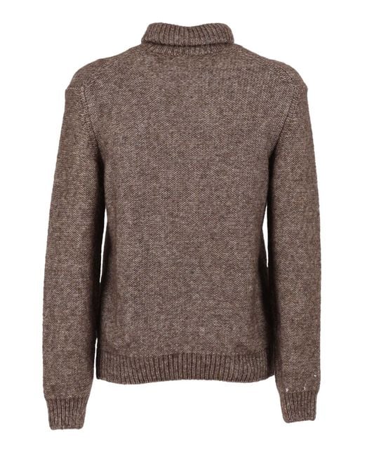 K-Way Brown Turtle Neck Knitted Jumper for men