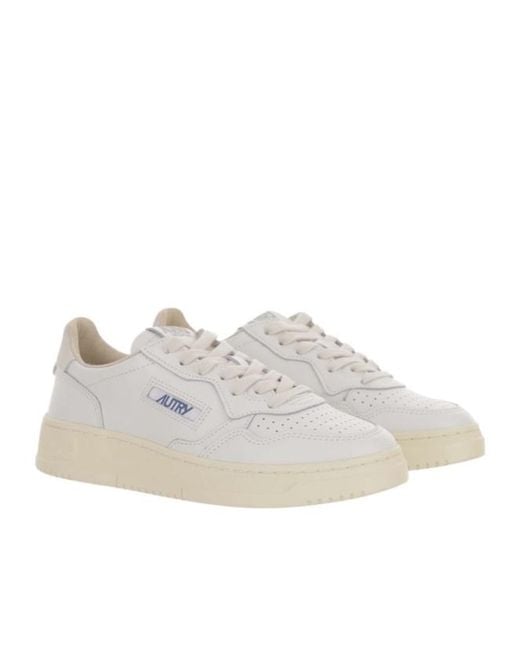 Autry White Medalist Logo-Patch Sneakers