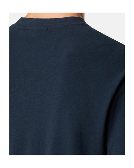 Stone Island Blue Plain Cotton T-Shirt for men