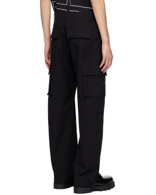 Givenchy Black 4G Embroidered Cargo Pants for men