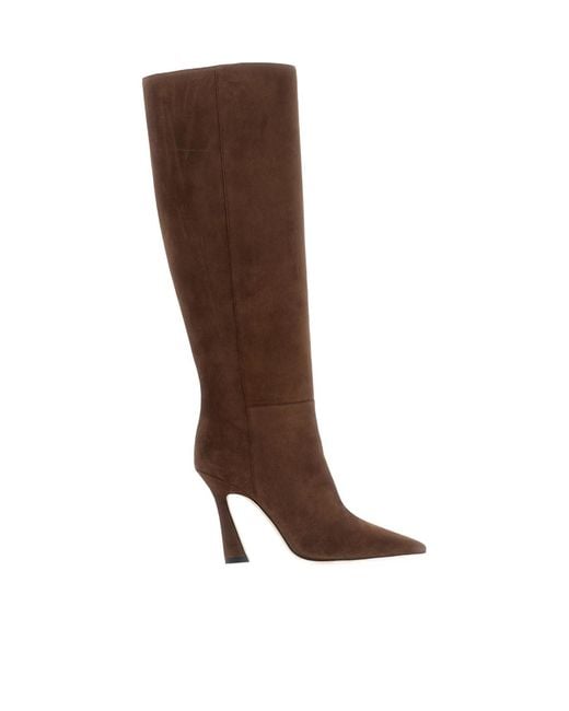 Stuart Weitzman Brown High-Heeled Tall Boots
