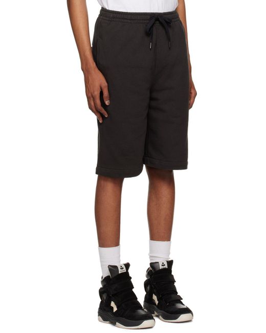 Isabel Marant Black Logo Embroidered Drawstring Shorts for men
