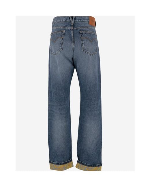 Versace Blue Logo-Patch Jeans for men