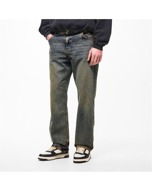 Represent Gray Straight Jeans for men