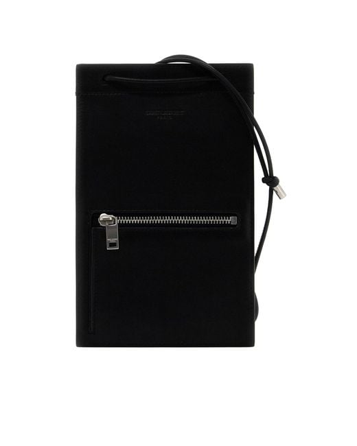 Saint Laurent Black Paris Zip Detailed Card Holder for men