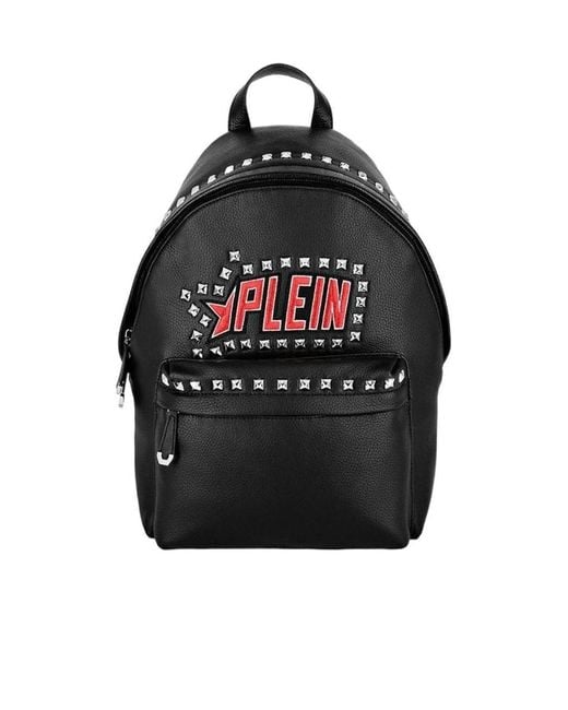 Philipp Plein Black Plein Star Studded Backpack