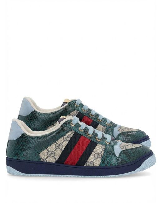 Gucci Blue Screener Low-Top Sneakers for men