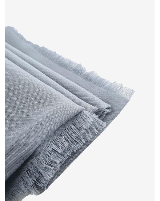 Rier Blue Logo Patch Frayed Edge Scarf for men