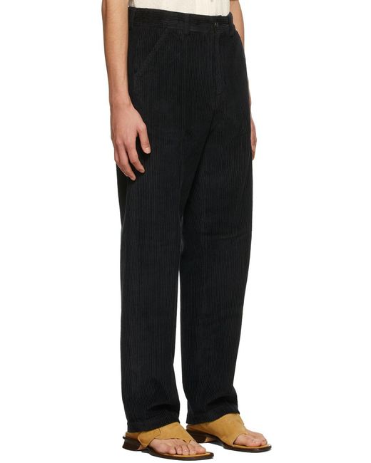 Our Legacy Black Corduroy Cotton Chino Trousers for men