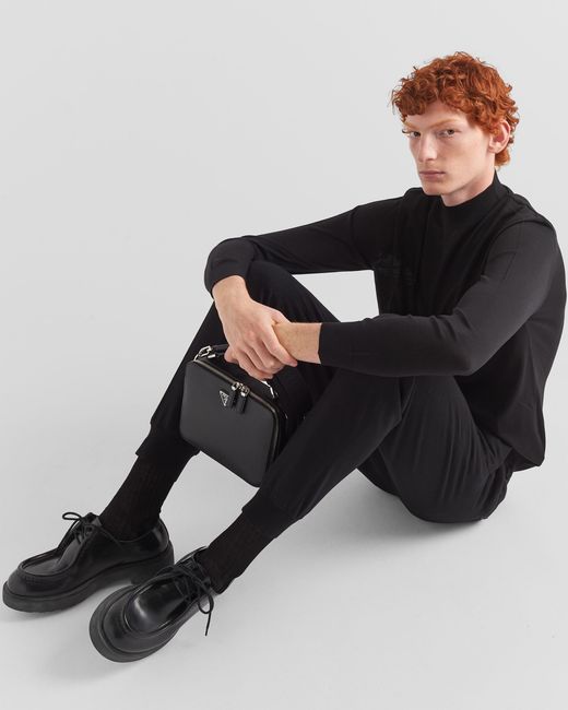 Prada Black Wool Blend Pants for men