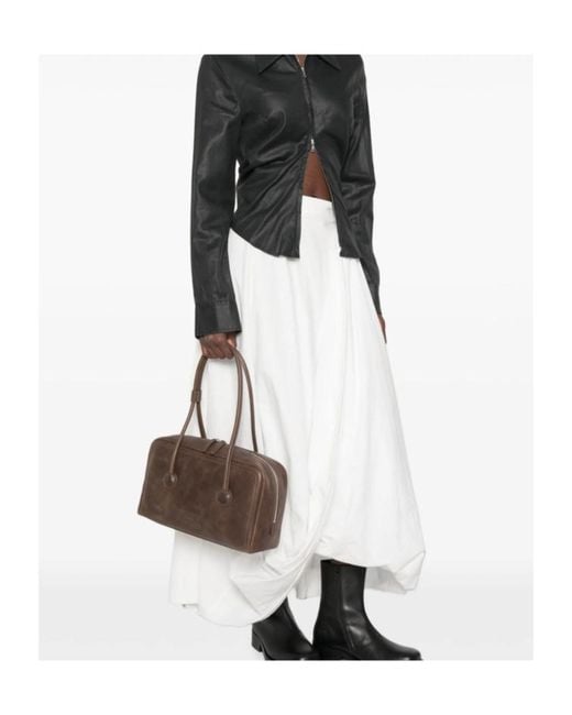 MARGE SHERWOOD Brown Double-Handle Handbag