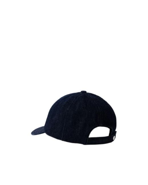 Stone Island Blue Logo Embroidered Denim Baseball Cap for men