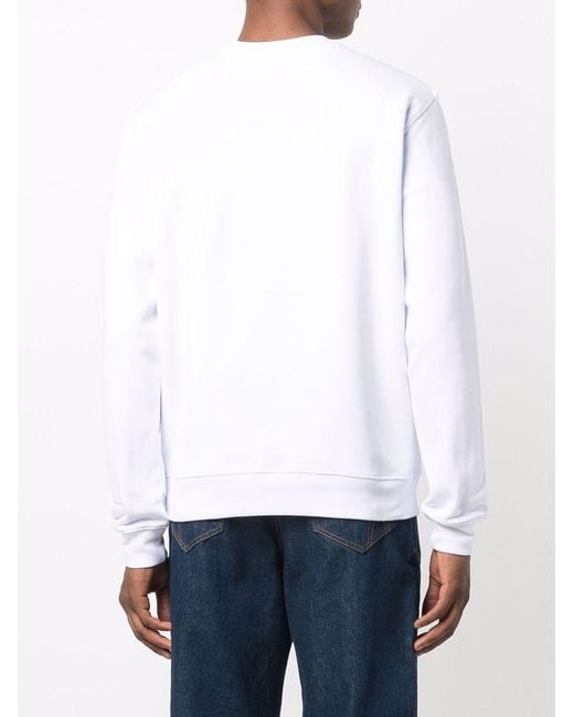 MSGM White Logo-Print Cotton Sweatshirt for men