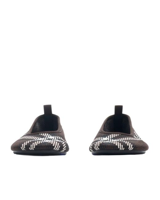 Burberry Multicolor Checked Knitted Slip-On Ballerina Shoes