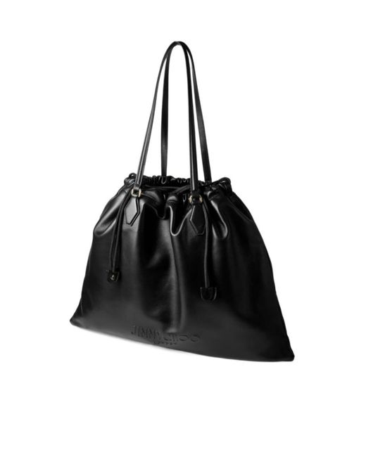 Jimmy Choo Black Large Drawstring Tote Bag