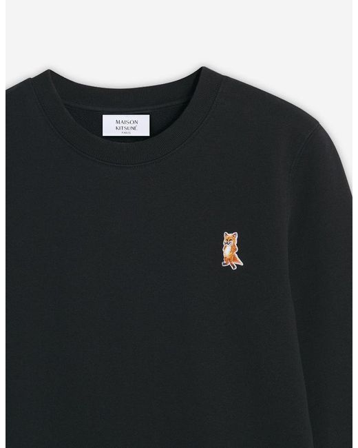 Maison Kitsuné Black Maison Kitsuné Logo-Patch Crewneck Sweatshirt