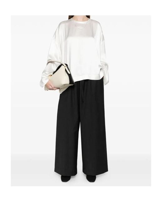 Totême White Totême Boxy Satin Top