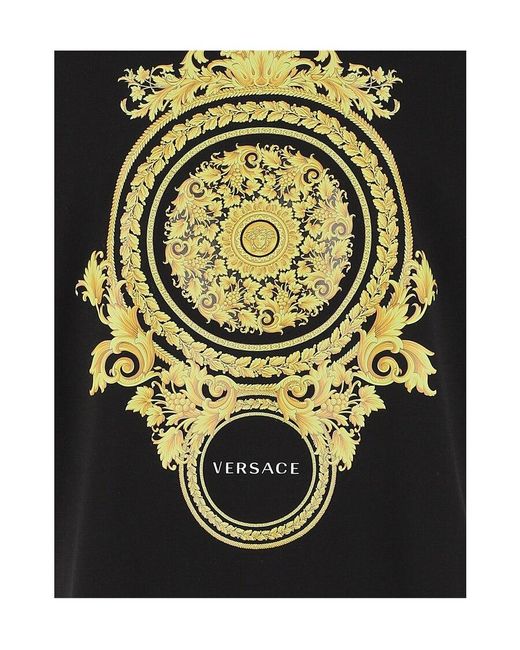 Versace Black Barocco Printed T-Shirt for men