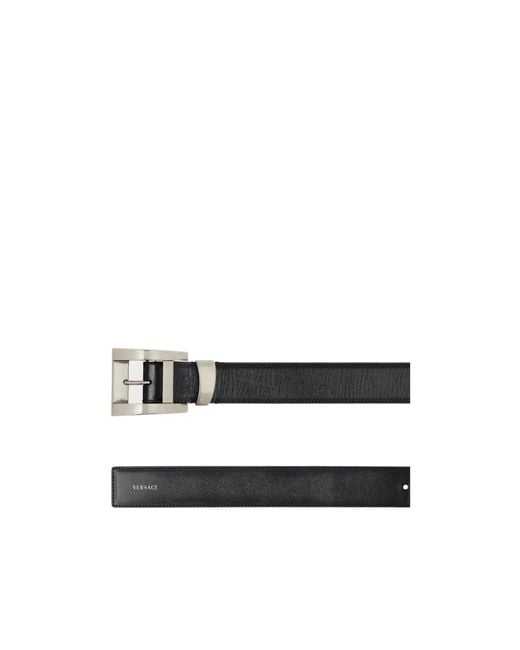 Versace Black Square-Buckle Belt for men