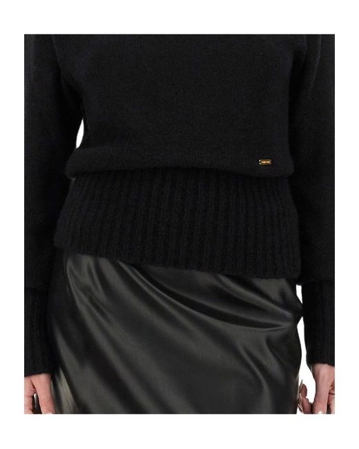 Tom Ford Black Long Sleeve Boat Neck Knit Jumper