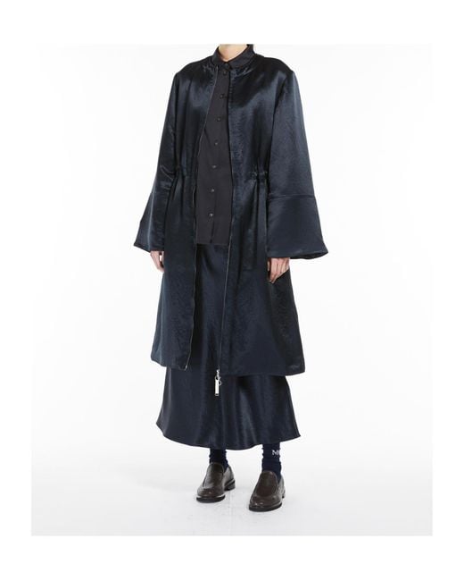Max Mara Blue Alessio Satin Maxi Skirt