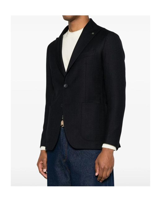Tagliatore Blue Long-Sleeve Blazer for men