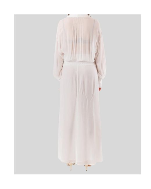 Patrizia Pepe White Lace-Trim High-Low Dress