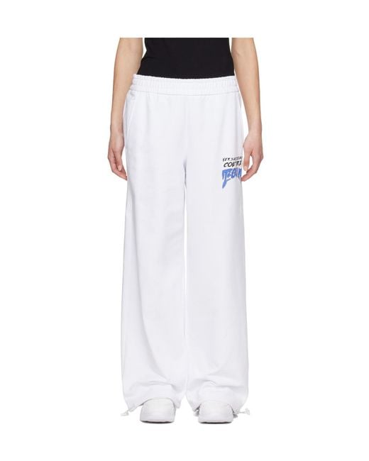 Versace Jeans White Logo-Print Elasticated-Waist Track Pants