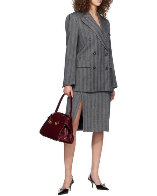 Ferragamo Gray Striped Skirt
