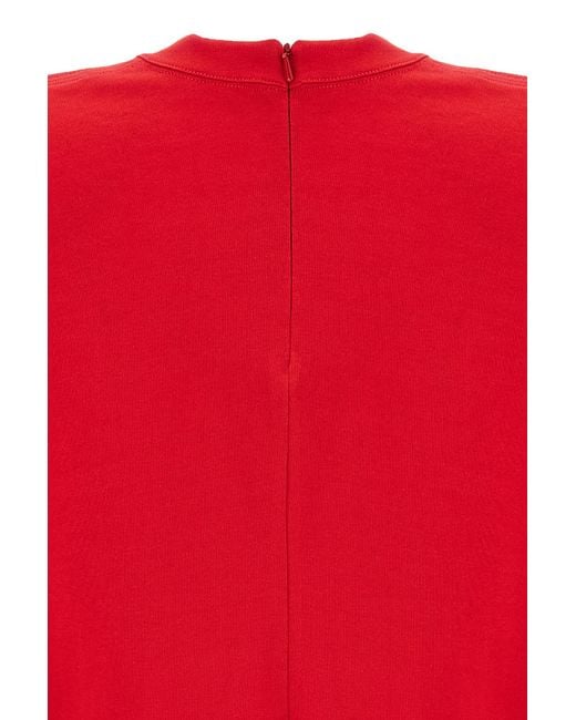 Pinko Red Crewneck Cropped T-Shirt