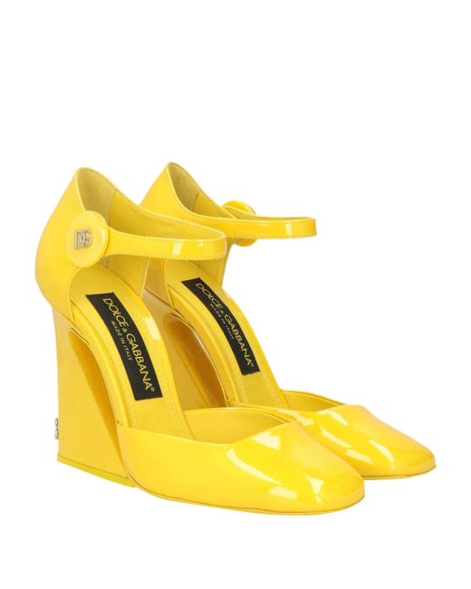 Dolce & Gabbana Yellow Solid Color Courts