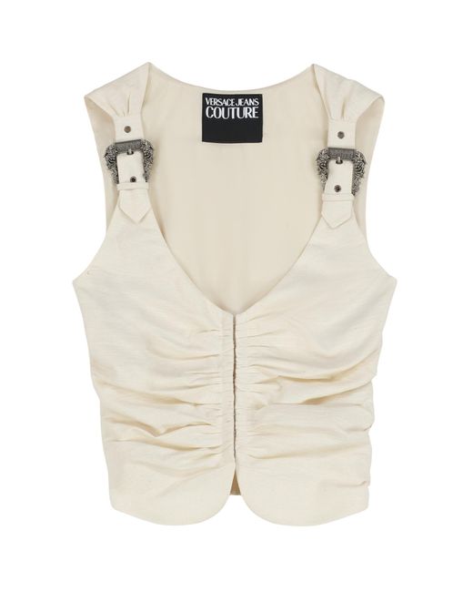 Versace Jeans Natural Couture Gathered Top