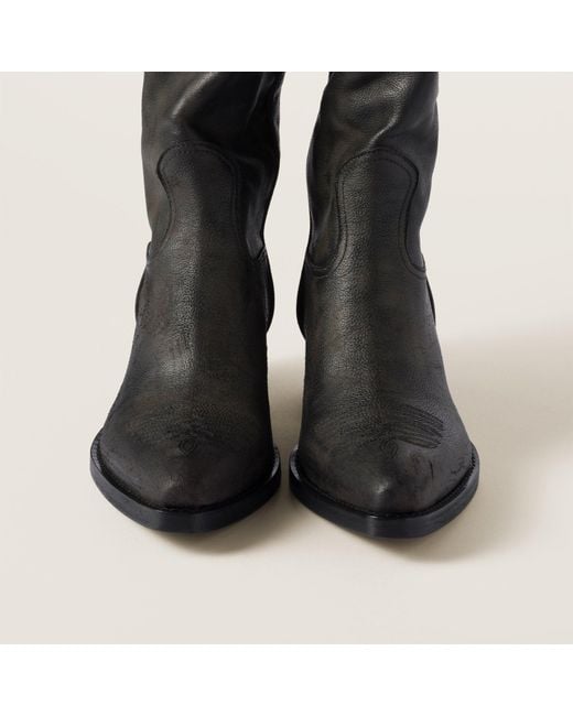 Miu Miu Black Leather Boots
