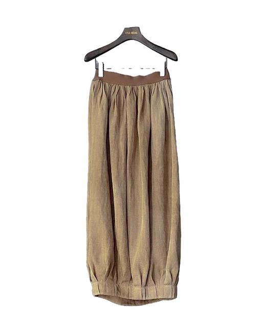 Uma Wang Natural Simple Middle Skirt