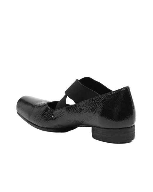 Uma Wang Black Elastic Strap Flats