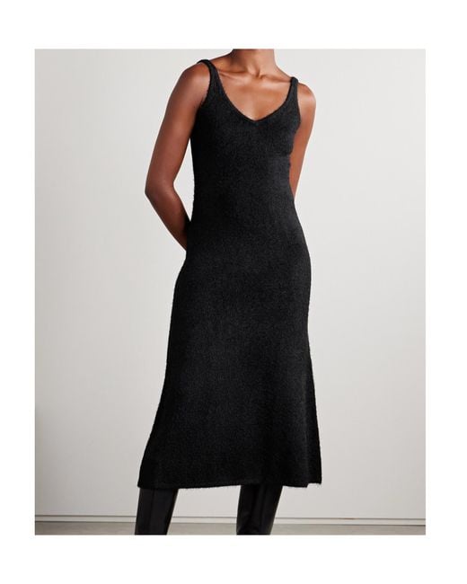 Gabriela Hearst Black V-Neck Mid-Length Dress