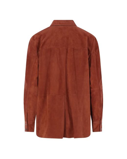 Brunello Cucinelli Brown Pocket Button Suede Jacket